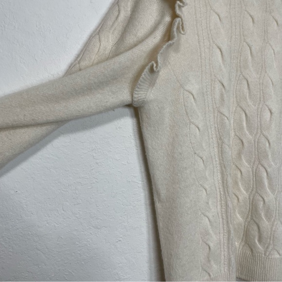Scott & Scott Cashmere Cable Knit Ruffle Sweater - Picture 10 of 15
